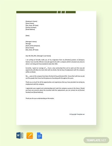 New Job Resignation Letter Template - 9+ Free Word, PDF Format Download