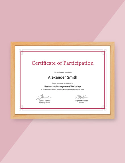 free participation certificate