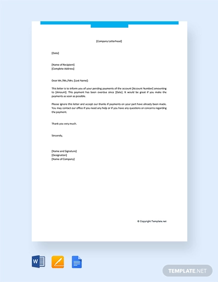 Pending Payment Letter 8 Free Word Pdf Documents Download Free Premium Templates