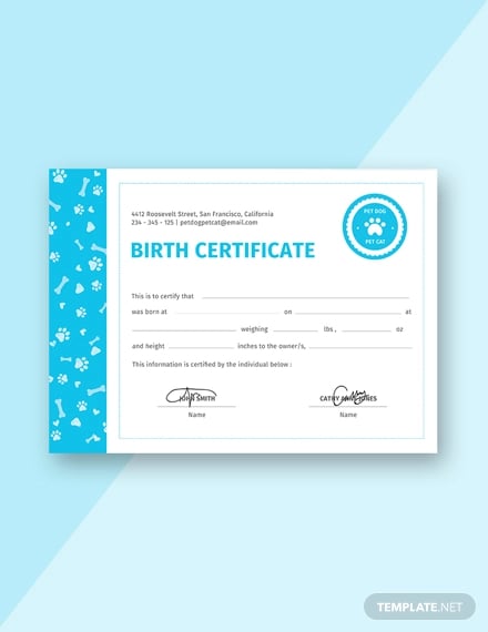 free-pet-birth-certificate-template