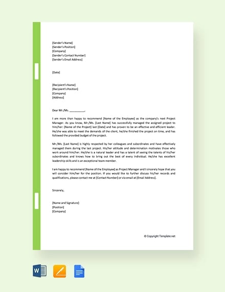 11+ Promotion Recommendation Letters - Free Sample ...