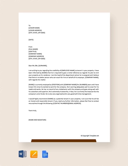 Letter Of Recommendation For Rental from images.template.net