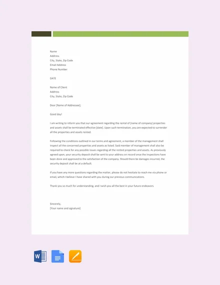 19+ Rental Termination Letter Templates - Free Sample, Example Format ...