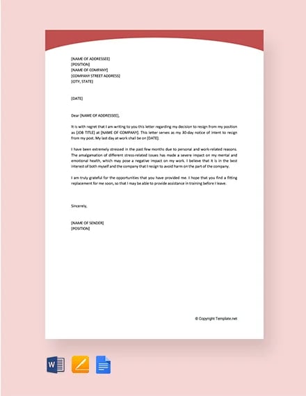 Sample Resignation Letter Due To Hostile Work Environment from images.template.net