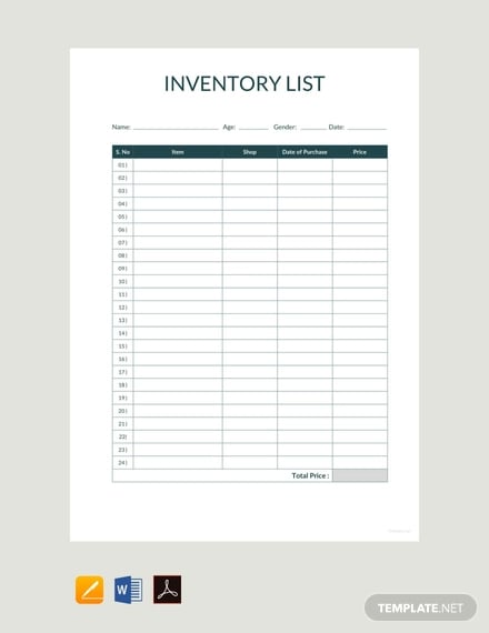 46+ Best Inventory Templates - PDF, Word, Apple Pages