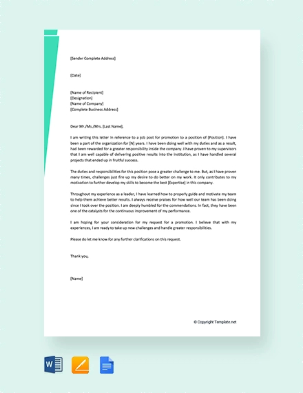 11+ Promotion Recommendation Letters - Free Sample, Example Format Download