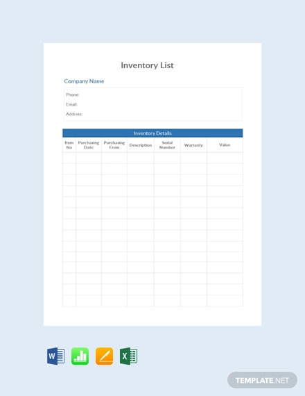 46+ Best Inventory Templates - PDF, Word, Apple Pages