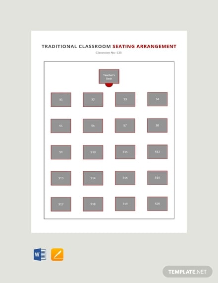 free traditional classroom seating arrangements template