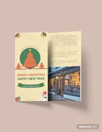 free vintage christmas tri fold brochure template