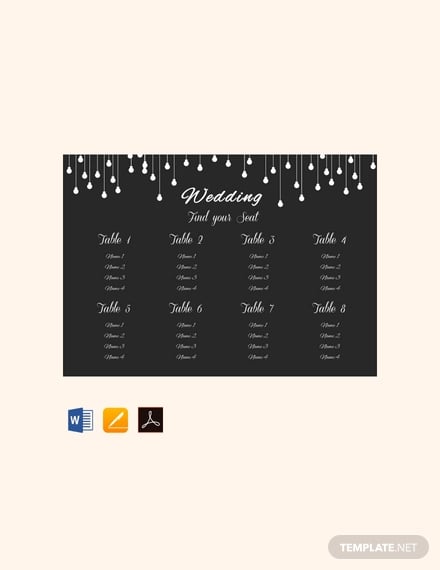 free wedding table seating chart template