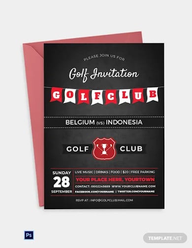 golf club party invitation template