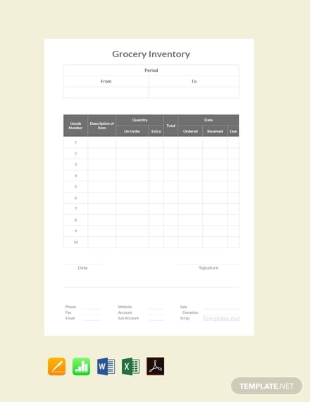 grocery inventory template