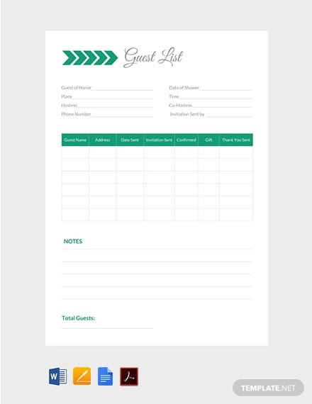 guest list template