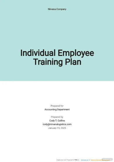 13+ Individual Training Plan Template