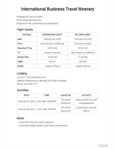 18+ Itinerary Templates In Google Docs