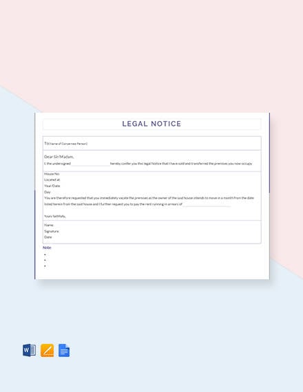 legal notice template