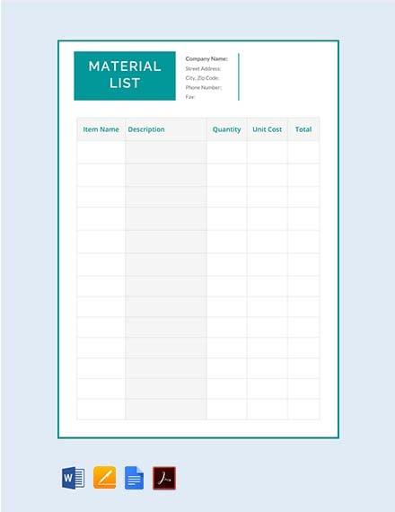material-list-template
