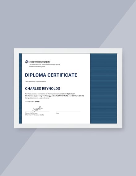 mechanical diploma certificate