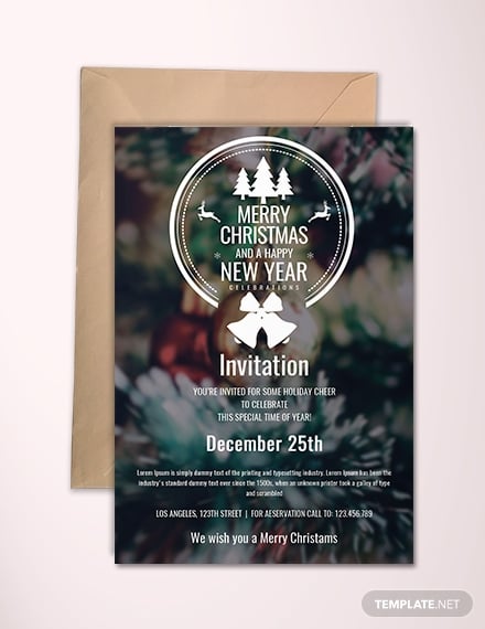 minimal christmas invitation template