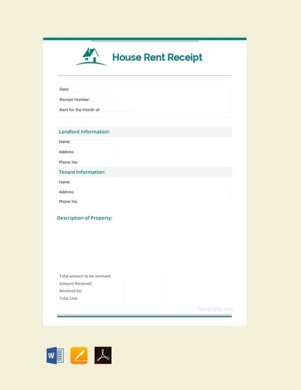 monthly house rent receipt