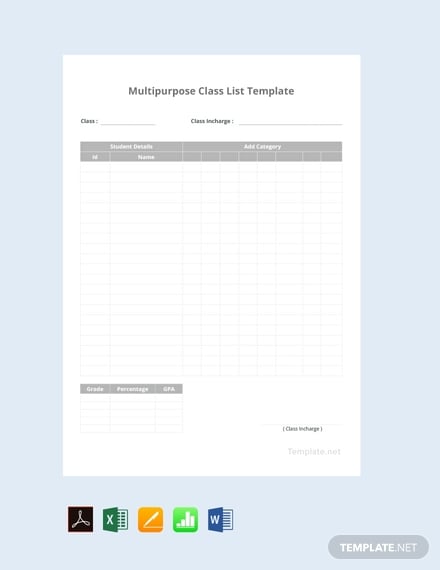 multipurpose class list template