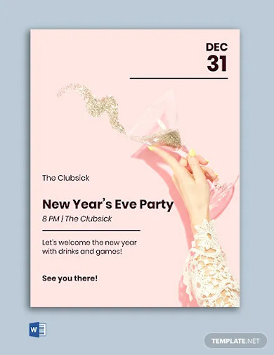 new years eve party poster template