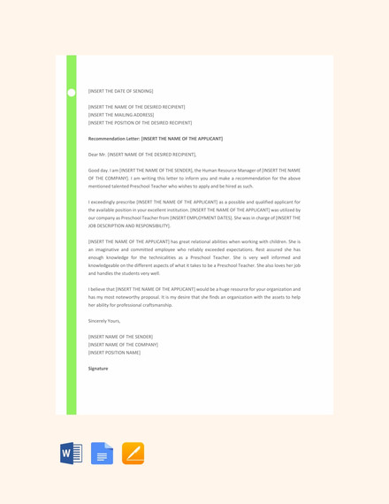 Free 28+ Letters of Recommendation for Teacher - PDF, DOC