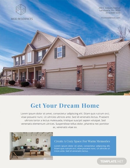 real estate advertising poster template in apple pages