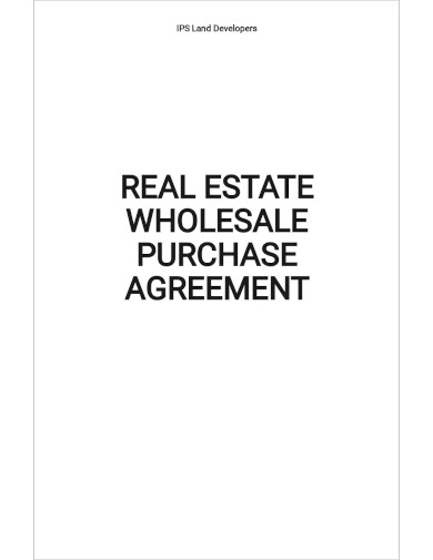 real estate wholesale purchase agreement template