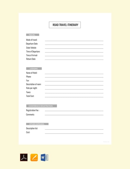 18  Itinerary Templates in Google Docs