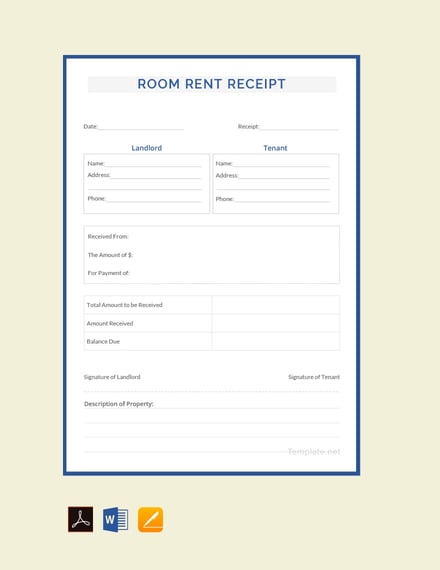 room rent receipt