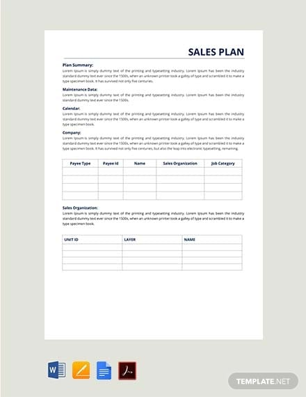 sales-report-plan-template