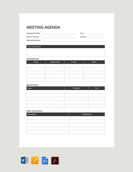 Meeting Agenda Template Doc