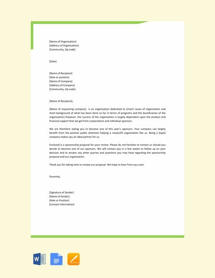 Sponsorship Letter Examples For Non Profit Organizations from images.template.net