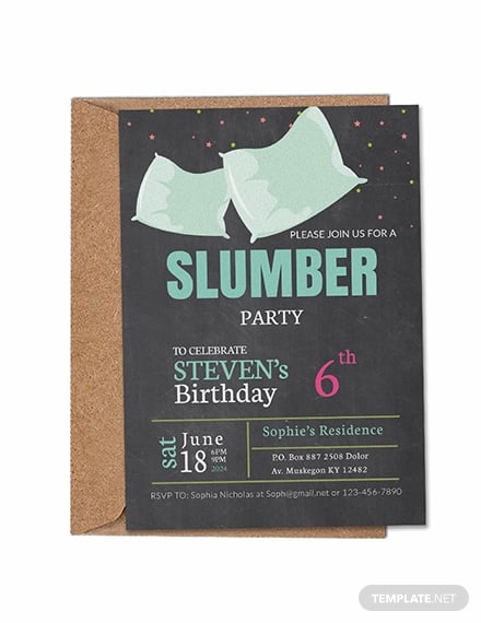 slumber party invitation template