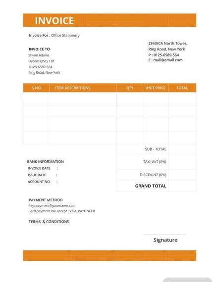 standard invoice template