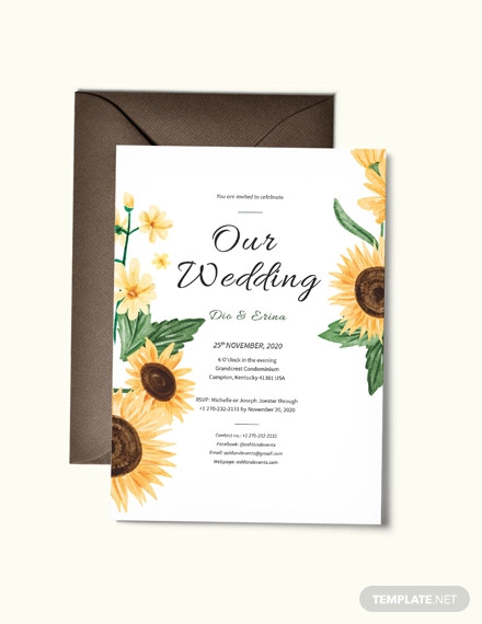 22+ Sunflower Wedding Invitation Templates – PSD, AI, Word, InDesign, Pages