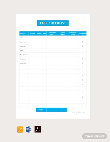 task-checklist-template