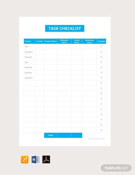 Google Docs Checklist Template