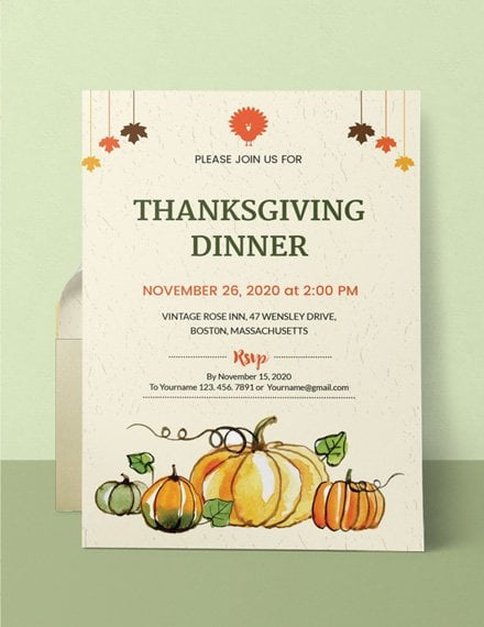 thanksgiving dinner party invitation layout
