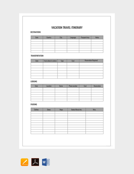 15 Itinerary Templates In Google Docs Free Premium Templates