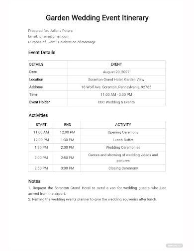 wedding-event-itinerary-template