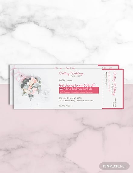 wedding raffle ticket template