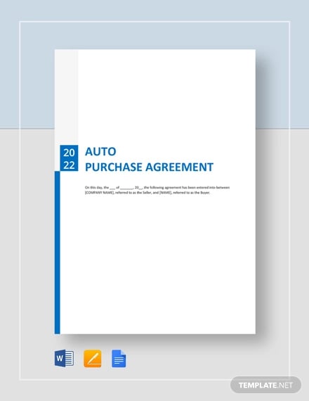 auto purchase agreement template