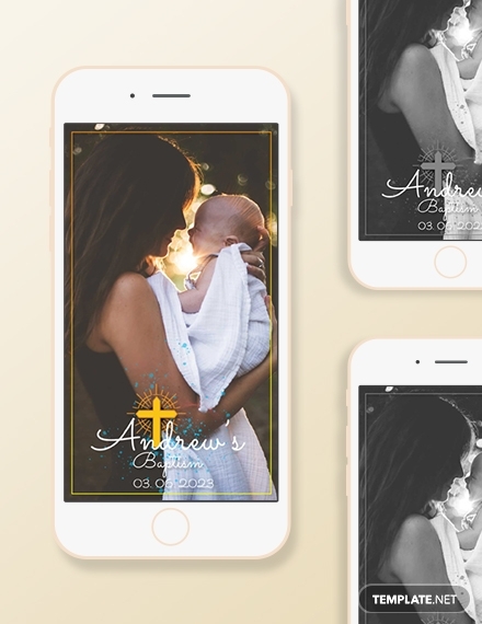 baptism snapchat geofilters psd template