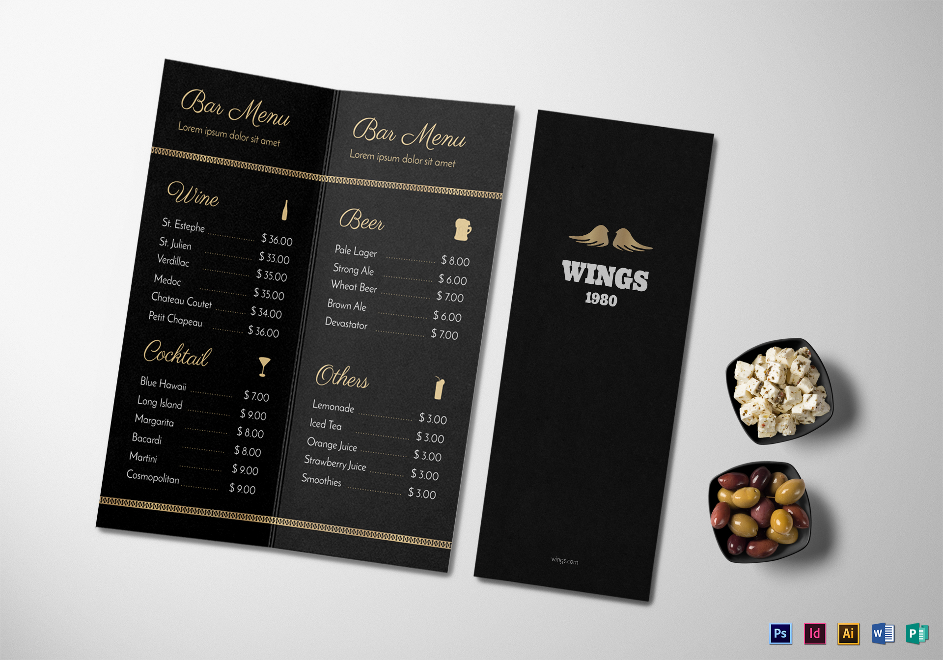 Bar Menu 10 Free Templates