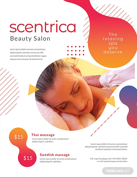 beauty spa flyer template 1x