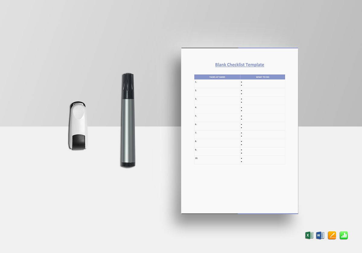 blank checklist template