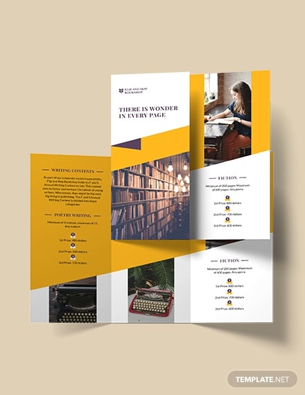 book-store-tri-fold-brochure-template