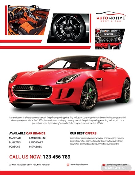 car sales flyer template 1x